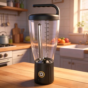 Licuadora portátil de 1000ml, recargable por USB, 6 cuchillas de acero inoxidable, control con un solo botón para batidos, hogar, viajes, exteriores - Product Image 1