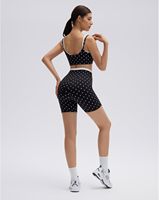 Ensemble de sport 2 pièces pour femme en Spandex/Nylon : Crop top à bretelles double couche et short cycliste taille haute, respirant et séchage rapide