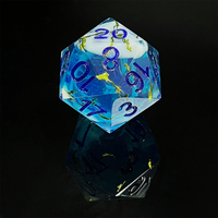 Dés en résine du MDN à tranchants pour donjons et dragons Ensemble de bleu de glace en couches fabriqué à la main pour adultes jeux de dés imprimés personnalisés