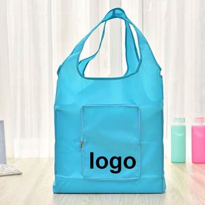 Durable 210D Polyester Foldable Shopping <b>Tote</b> Heavy Duty Zippered Eco Friendly <b>Bag</b> for Grocery Travel - Product Image 1