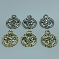 Breloque en alliage en forme de ruche ronde, éco-responsable, avec strass, pour la décoration de vêtements et sacs, vente en gros