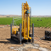 Foreuse de puits d'eau de 500 m sur chenilles diesel, machine de forage diamantée à câble, pompe, moteur, boîte de vitesses, haute productivité