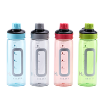 Bouteille d'eau sport en plastique écologique personnalisée de 700 ml avec support pour adultes, idéale pour la gym et le camping, à boire directement