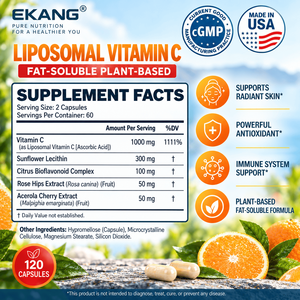 Cápsulas de Vitamina C Liposomal Hechas en EE. UU., Suplemento Dietético a Base de Plantas, Liposoluble, con Biodisponibilidad Mejorada para Adultos - Product Image 2