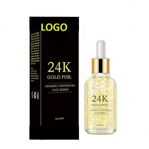 Nueva Etiqueta Privada Hidratante profundo Iluminador facial Ácido hialurónico Nano 24K Gold Serum