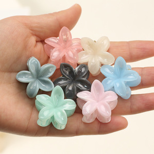 <b>Sweet</b> Design 3cm Gold Marble Hawaiian Mini <b>Flower</b> Girls Hair Claw Clip Plastic Women - Product Image 1