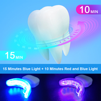 TONGWODE Nouveau design Appareil de blanchiment dentaire sans fil portable 32 LED bleues et rouges pour usage domestique 10 minutes Mini lampe de blanchiment dentaire
