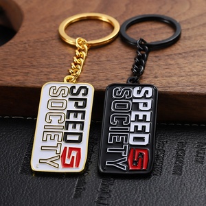 Tùy chỉnh kinh doanh logo thương hiệu Kẽm hợp kim kim loại <span class=keywords><strong>Keychain</strong></span> logo trắng hình chữ nhật màu đen men Key Ring chủ cho quảng cáo - Product Image 3