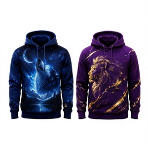 Sweat-shirt à capuche pour homme Long Miesion, bleu, sublimation, coupe classique, décontracté, hiver, tricoté, 100% coton, doublé, respirant - Product Image 3
