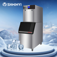 Machine à glaçons cubiques intégrée de 200 kg avec système de refroidissement rapide par air et eau pour équipement de cuisine commerciale