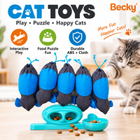 Bol Distributeur de Nourriture Durable pour Chat avec Fonction d'Alimentation Lente et Jouet Interactif – Gamelle en Plastique pour Animaux de Compagnie