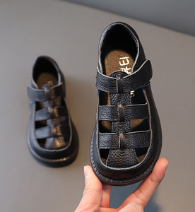 Chaussures scolaires noires à bride en T pour filles et garçons, petit MOQ, en stock - Product Image 6