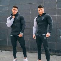 Ensemble de sport à capuche pour homme, Logo personnalisé, musculation, fermeture éclair, collants de basket-ball, Gym, Fitness, course à pied, survêtement, 2021