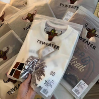 T-shirt imprimé Amekaji en coton de haute qualité pour hommes, style vintage américain, streetwear d'été, sous-vêtement