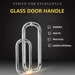 Modern O-Style Stainless Steel Pull Handle With Glass Door For Office Building For Window Application Graphic Design Solution