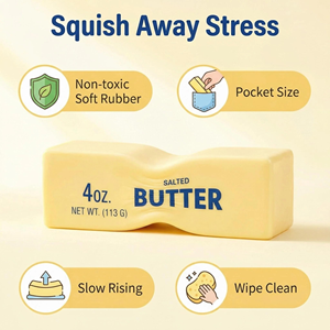 Wholesale Salted Butter Shaped Slow Rising Squishy Stick Squeeze Stress <b>Toy</b> Soft Sensory Gift-<b>Anxiety</b> Calming Fidget <b>Toy</b> Party - Product Image 3
