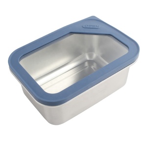 Boîte de conservation alimentaire en acier inoxydable, rectangulaire, taille M, couvercle hermétique en plastique, compartiment unique, empilable, boîte à lunch - Product Image 2