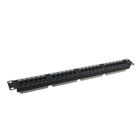 DIMAN Panel Patch UTP Suara 24-Port 1U untuk Rak dengan Braket Cat5e/6/6A 19-Inci