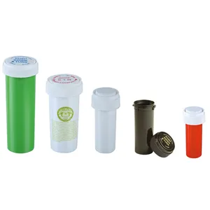 Tùy Chỉnh 13 19 30 60 Dram Pop Top Nhựa Chậu Bóp Chai Thuốc Con Kháng Container