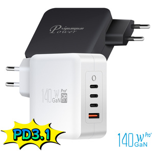 <span class=keywords><strong>Chargeur</strong></span> USB-C GaN <span class=keywords><strong>140W</strong></span> Max 4 ports PD3.1 PPS QC4.0 pour <span class=keywords><strong>Apple</strong></span> iPhone MacBook avec prise murale UE et prise indienne - Product Image 1