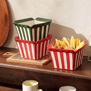 Moderno Tazón Cuadrado de Porcelana para Palomitas de Maíz - No Tóxico y Ecológico para Noches de Cine en Casa, Cafeterías y Regalos - Product Image 6