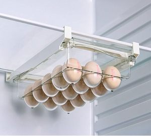 Tiroir à œufs transparent en plastique pour réfrigérateur avec poignée, organiseur de réfrigérateur écologique - Product Image 2