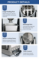 Mélangeur vertical pour ingrédients secs, pour aliments, café, thé, épices, composant moteur essentiel, mélangeur de protéines, poudres sèches et granulés alimentaires