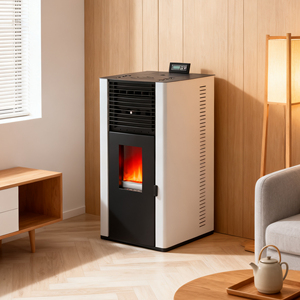 PD-100 10kw WiFi Pellet <strong>Stove</strong> <strong>Heater</strong> with Remote Control Freestanding Steel Modern Indoor Apartment Bedroom Living Room Kitchen - Product Image 1