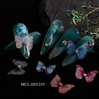 Breloques Papillon pour Ongles 3D en Maille Transparente avec Strass, Décorations d'Ongles Papillon pour Manucure DIY, Accessoires de Salon de Manucure
