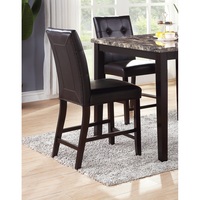 Ensemble de 2 chaises contemporaines simples à hauteur de comptoir Chaise rembourrée pour salle à manger, finition marron Cuisine Salle à manger
