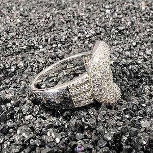Bague <span class=keywords><strong>en</strong></span> argent S925 plaqué rhodium <span class=keywords><strong>de</strong></span> style Dubaï, bijoux fins, luxe hip-hop, sertie <span class=keywords><strong>de</strong></span> diamants Moissanite VVS glacés pour femmes - Product Image 5