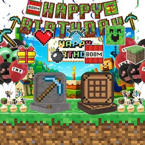Decoraciones <span class=keywords><strong>de</strong></span> Cumpleaños <span class=keywords><strong>de</strong></span> Estilo Pixel Art <span class=keywords><strong>de</strong></span> <span class=keywords><strong>Minecraft</strong></span> My World y Artículos <span class=keywords><strong>de</strong></span> Fiesta en Espiral <span class=keywords><strong>de</strong></span> Papel, Novedad Transfronteriza - Product Image 1