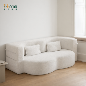 Boucle Compressed <b>Folding</b> <b>Sofa</b> <b>Bed</b> Convertible Sectional Living Room Bedroom Multi-<b>Fold</b> Space-Saving Design Small Apartment - Product Image 4