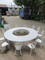 Table serpentine pour mariage et banquet, blanc, en forme de s, table à manger d'hôtel, de style européen