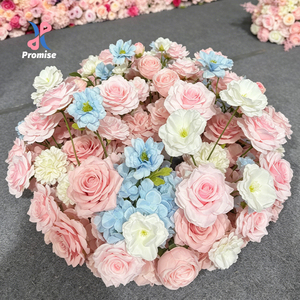 Whimsical Pastel Pink Blue <b>Flower</b> Ball <b>Artificial</b> Centerpiece for Enchanted Garden Wedding Engagement Indoor Party Scene - Product Image 1