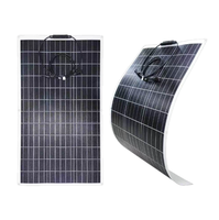 Selimut Surya Monokristalin 200W yang Dapat Dibengkokkan, Panel Surya Fleksibel Kit Panel PV untuk RV Kapal Pesiar Rumah Sistem Tenaga Listrik Off-Grid