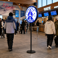 Enseigne lumineuse LED double face sur pied personnalisée, étanche IP65, pour affichage publicitaire extérieur de logo d'entreprise
