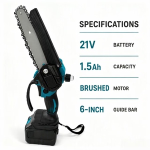 Mini Motosierra Inalámbrica de 20V con Barra Guía de 6 Pulgadas, Motor con Escobillas, Sierra de Podar Portátil para Jardín, Corte de Madera, Bricolaje e Industrial - Product Image 4