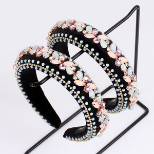 Diadema de Cristal con Pedrería para Mujer, Estilo Retro, de Esponja, para Bodas y Fiestas, Accesorio de Moda - Product Image 1