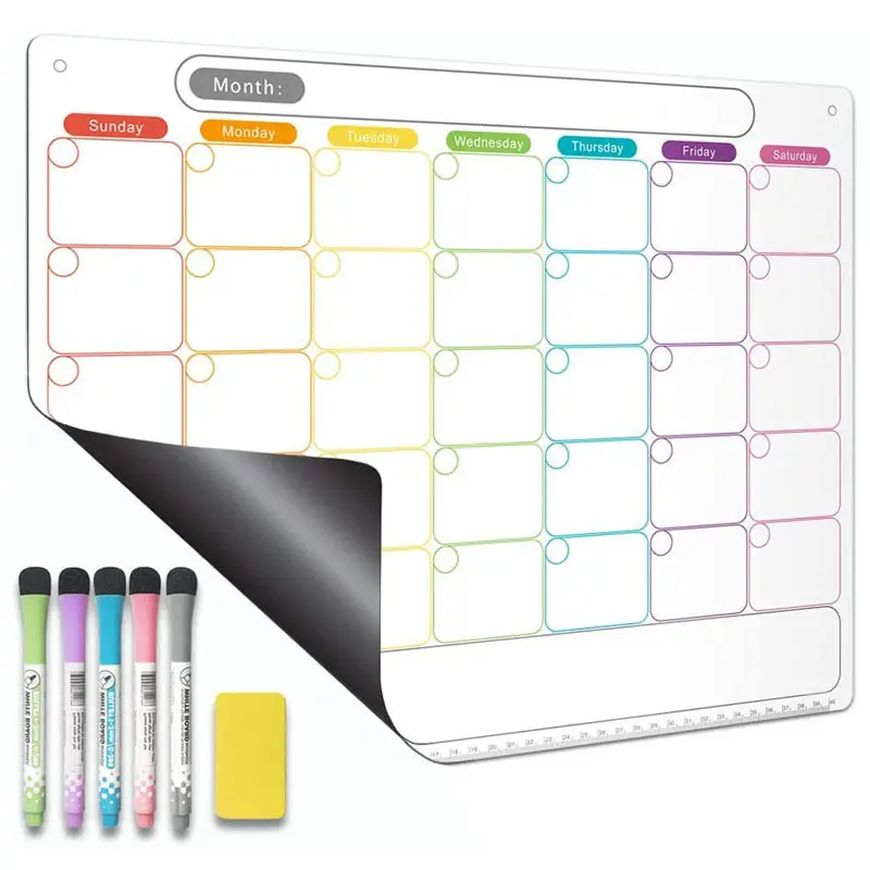 Magnetic Magnet Kühlschrank Planer, Custom Printing Chore Chart, Magnetic Calendar Board Notepad Whiteboard für Kühlschrank