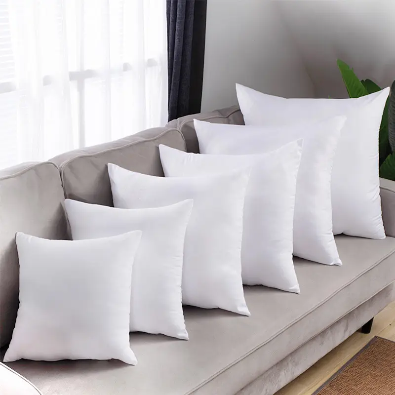 Toptan rahat beyaz kare yastık atmak çanta yastıklar ekle 50*50 otel ev yumuşak % 100% pamuk yastık