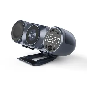 2024 nuevo reloj creativo luz ambiental carga inalámbrica adorno de noche Altavoz Bluetooth