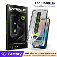   Protection d'écran en verre trempé pour iPhone 16 17, film HD transparent sans bordure avec dépoussiérage
