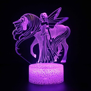 Lampe de table <span class=keywords><strong>licorne</strong></span> créative 3D LED avec télécommande tactile, changement de couleur, piles AAA pour lampe de chevet - Product Image 6