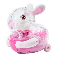 Jouet à bascule électrique en plastique pour enfants, unisexe, petit animal, avec musique et lumières, design mignon de lapin pour bébé