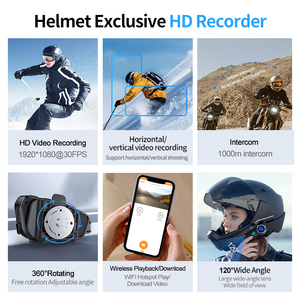 Auriculares Inalámbricos <span class=keywords><strong>para</strong></span> Casco de Motocicleta con Cámara y Sistema de Comunicación de Audio, Manos Libres <span class=keywords><strong>para</strong></span> Llamadas y Video - Product Image 5