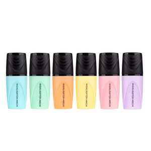 अनुकूलित बहुरंगा प्यारा लोगो थोक 6 नीयन हल्के रंग मिनी हाइलाइटर कलम - Product Image 5