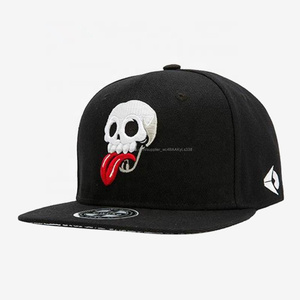 Printing yellow children brim snapbacks 5 panel classic infant men skull snapback caps hats black high quality skull hat in bulk - Product Image 1