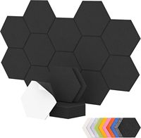 ZhenFornos – Panneaux acoustiques hexagonaux haute densité (12 pièces), 1.0 NRC, garantie 2 ans – Design moderne insonorisant et absorbant le son