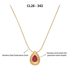 Nuova Collana con Ciondolo 2026 in Acciaio Inossidabile con Zirconi Colorati Taglio Cuscino, Stile Ins, per Negozi Indipendenti Shopify - Product Image 2